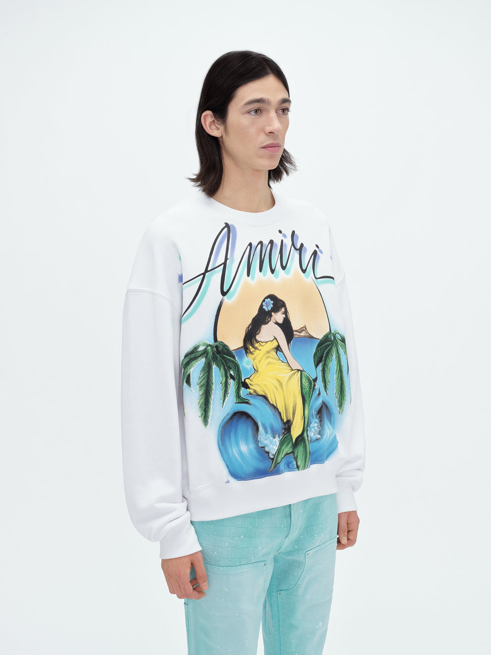 White Amiri MERMAID CREWNECK | 586293-QIP