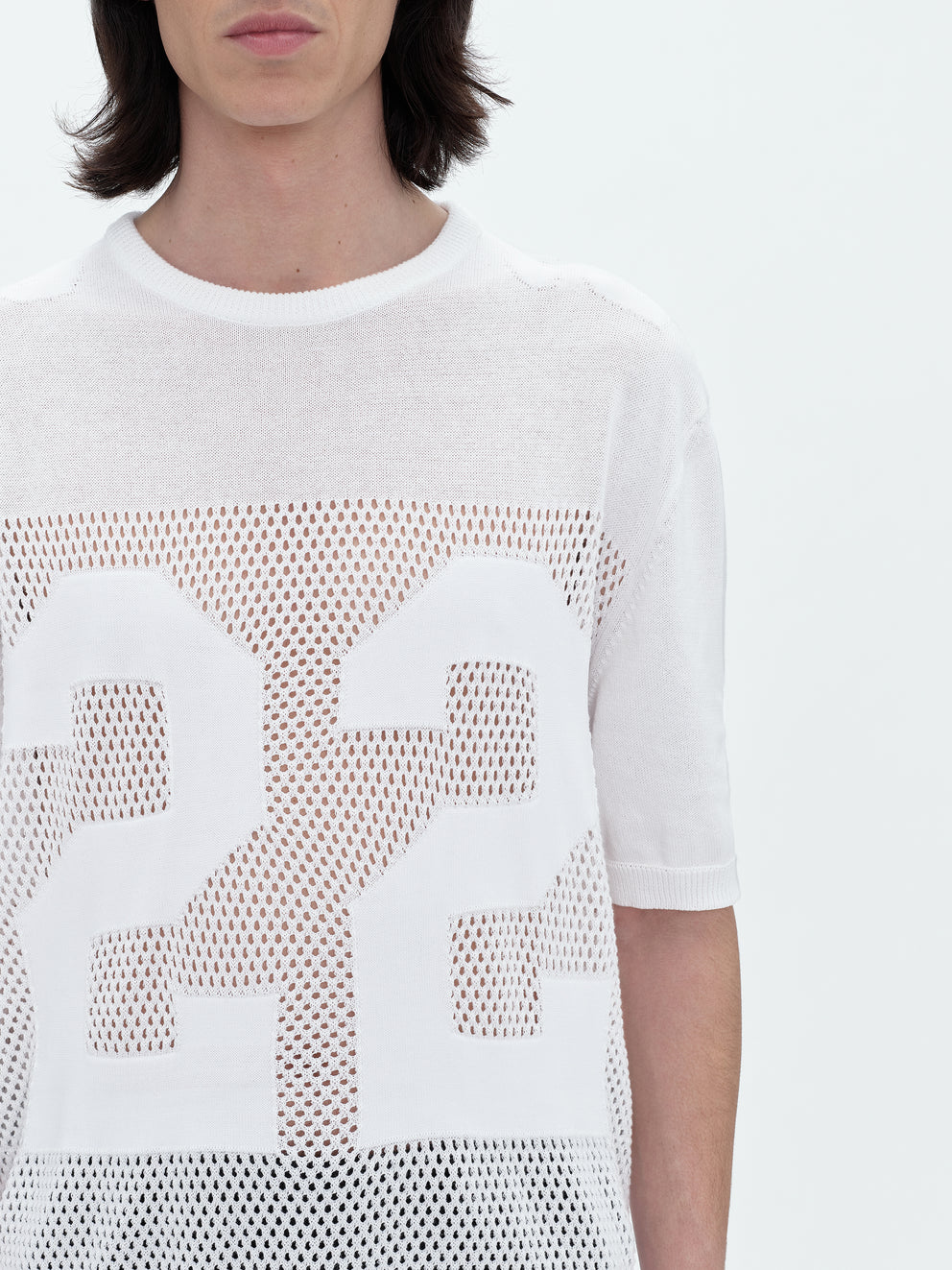 White Amiri MESH TEE | 084679-XLR