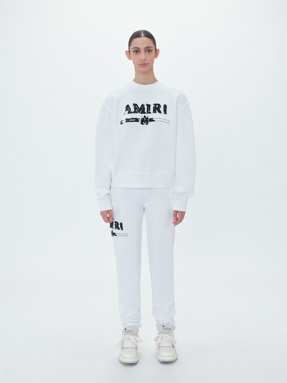 White Amiri M.A. BAR APPLIQUE CREW | 169250-XEO