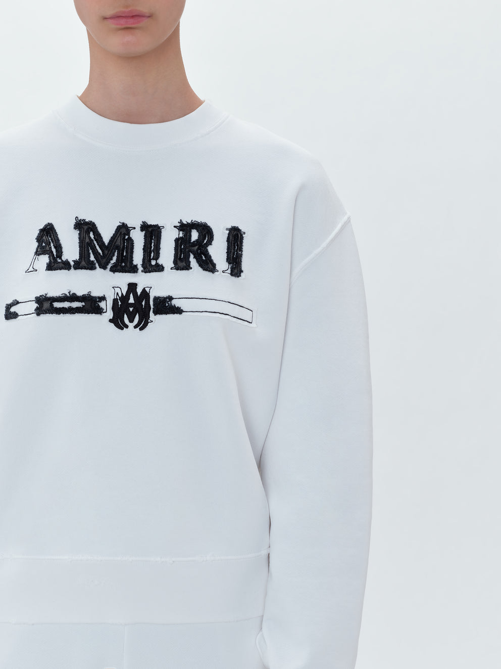 White Amiri M.A. BAR APPLIQUE CREW | 169250-XEO