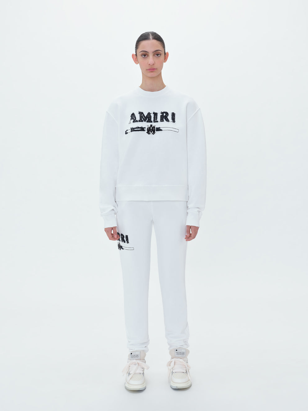 White Amiri M.A. BAR APPLIQUE SWEATPANT | 801643-SGP