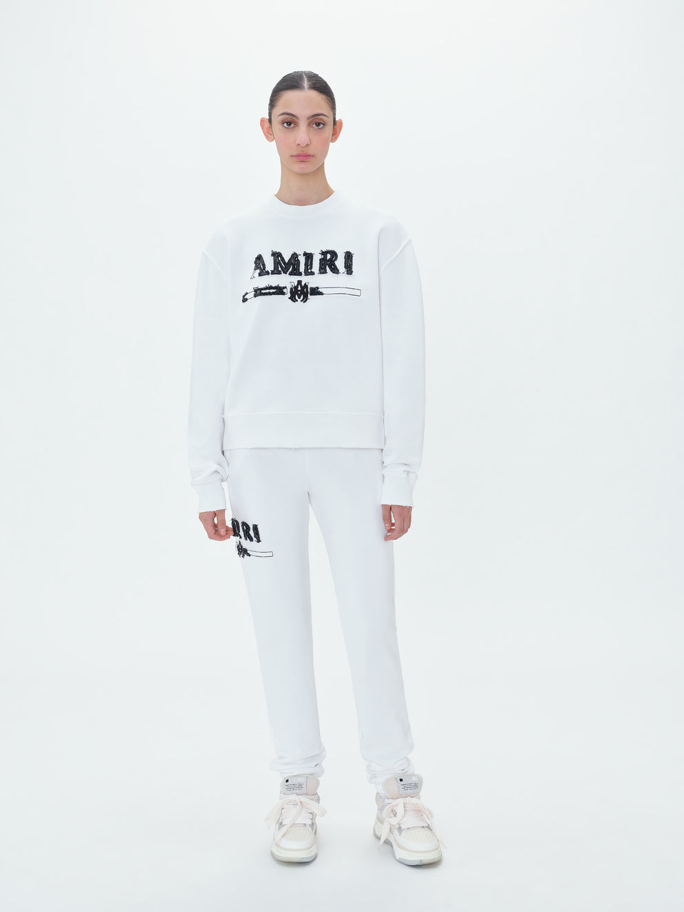 White Amiri M.A. BAR APPLIQUE SWEATPANT | 801643-SGP