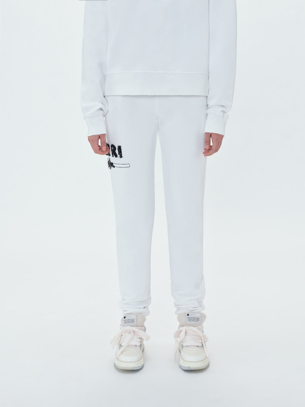 White Amiri M.A. BAR APPLIQUE SWEATPANT | 801643-SGP