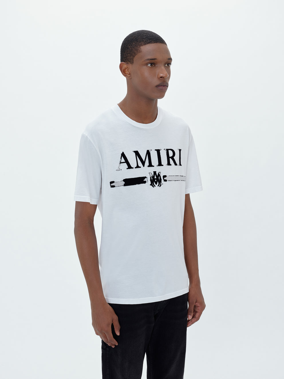 White Amiri M.A. BAR APPLIQUE TEE | 148520-WYB