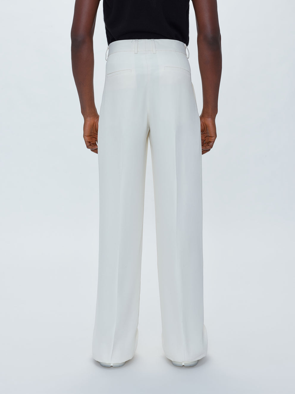 White Amiri VISCOSE DOUBLE PLEATED TROUSERS | 768502-RQI