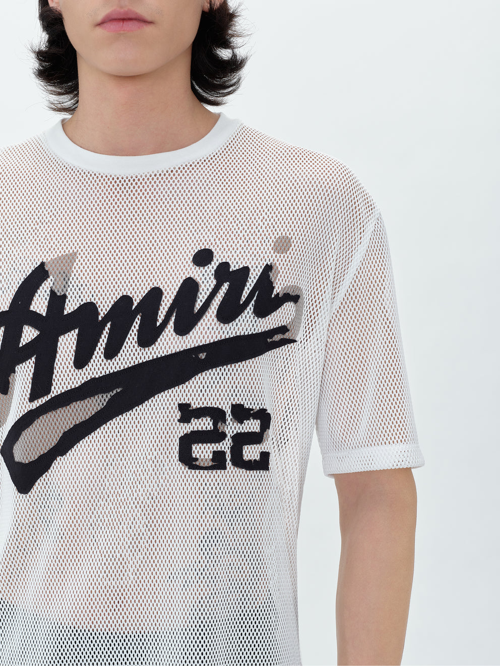 White / Black Amiri 22 MESH TEE | 054213-FJT